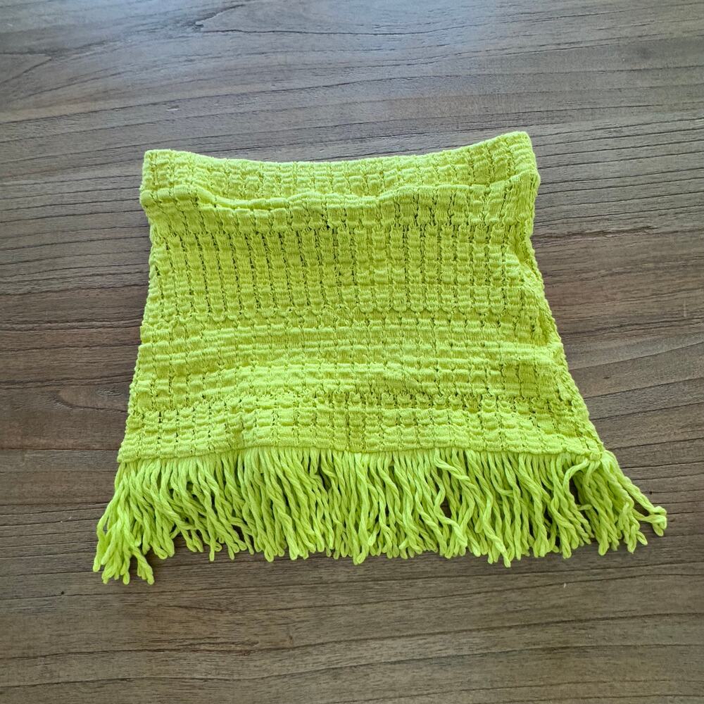 Celandine (Anthropologie) Sheer Knit Fringe Mini Skirt - Size XS - Picture 5 of 7